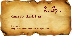 Kaszab Szabina névjegykártya