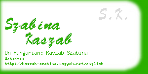 szabina kaszab business card